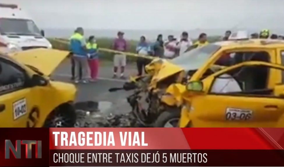 Choque entre taxis deja cinco muertos