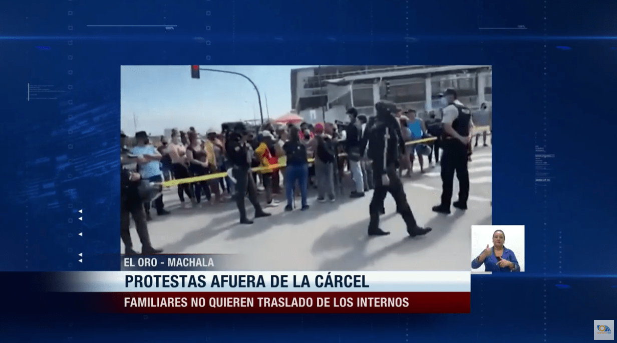 Disturbios presentados en exteriores de la cárcel de Machala